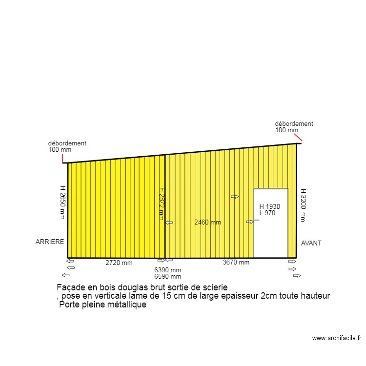 DP4 COTE GAUCHE APRES RENOVATION . Plan de 2 pièces et 19 m2
