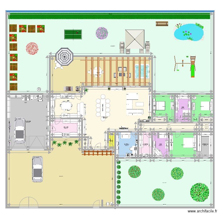 PLAN AC 21. Plan de 21 pièces et 936 m2