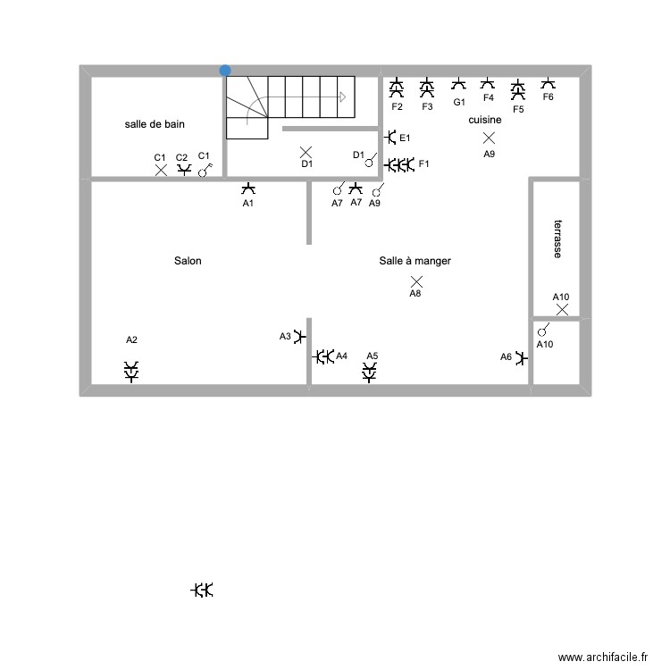 schema electrique. Plan de 11 pièces et 102 m2