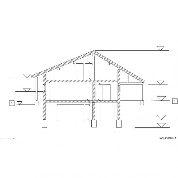 cotation coupe AA. Plan de 0 pièce et 0 m2