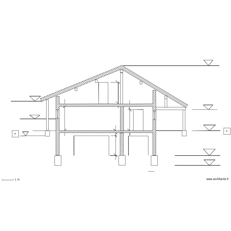cotation coupe AA. Plan de 
