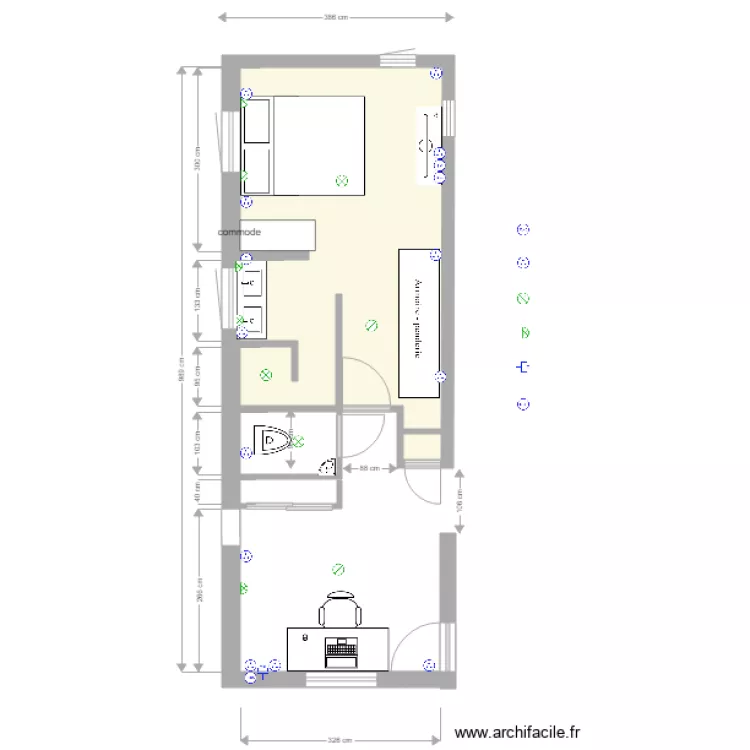 Chambre cloisons. Plan de Chambre cloisons. Plan de