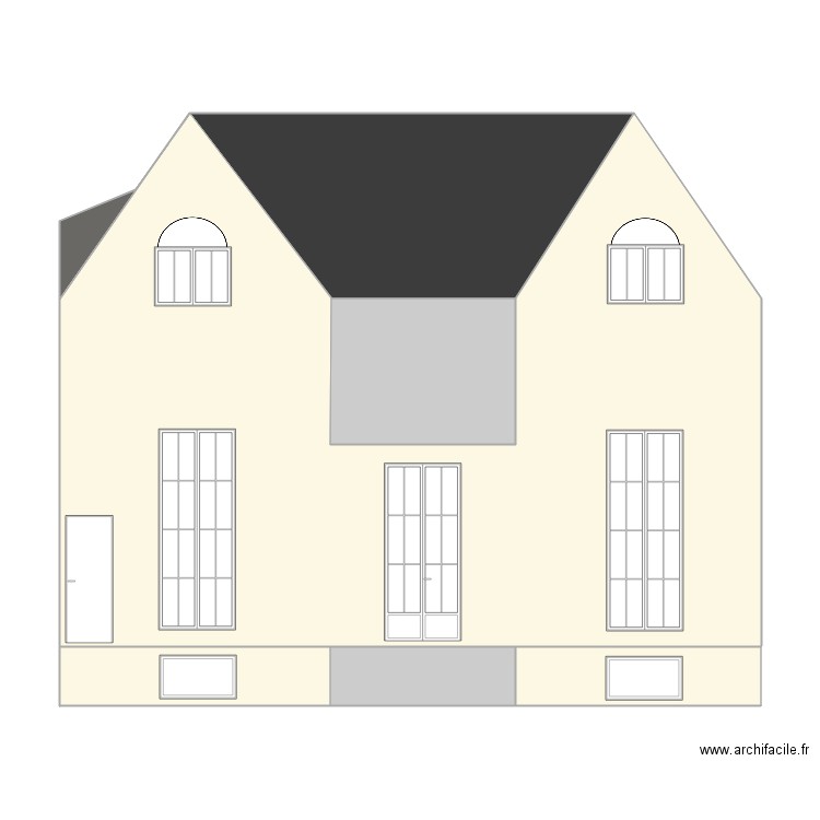 Facade arriere. Plan de 0 pièce et 0 m2