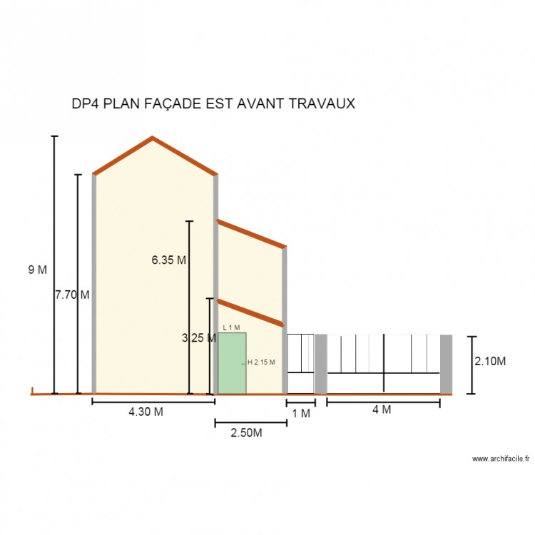 FACADE COTE EST. Plan de 0 pièce et 0 m2