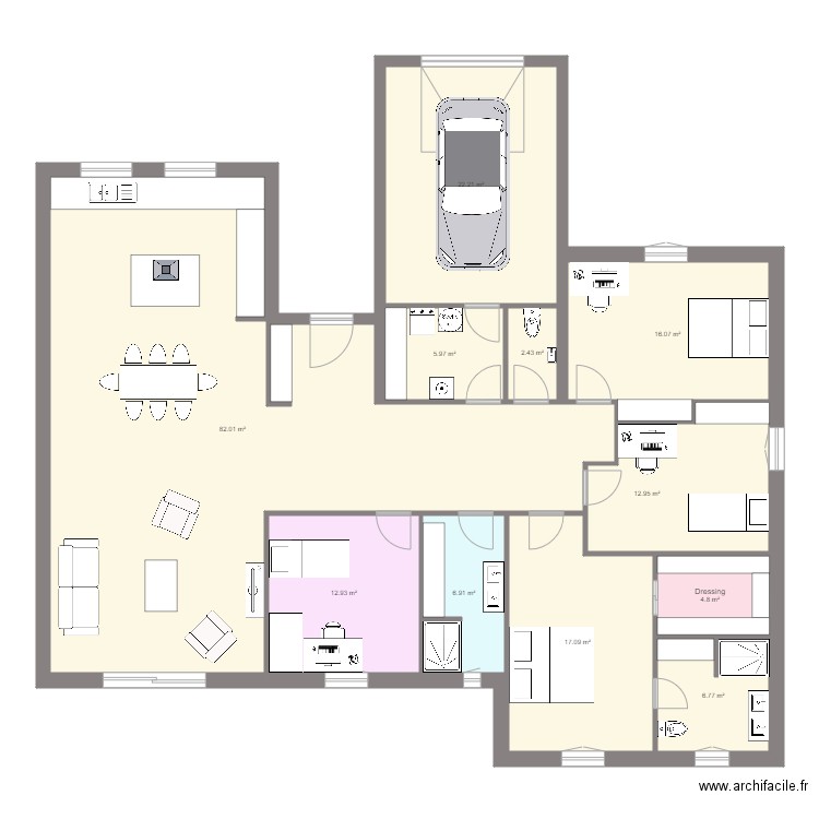 Maison 08 v6. Plan de 11 pièces et 190 m2