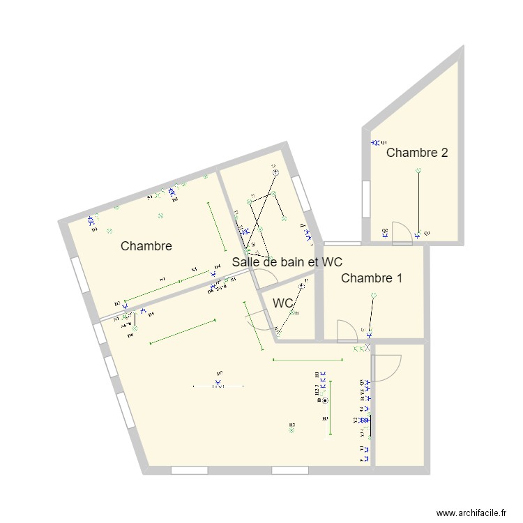CHAVDAR3. Plan de 5 pièces et 34 m2