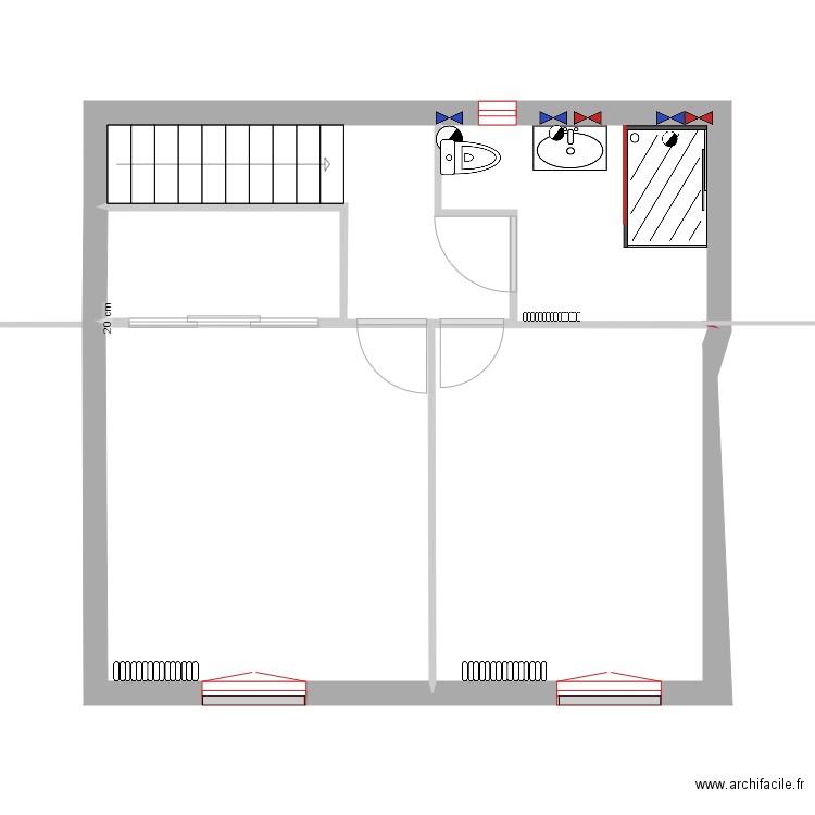 cotation 1. Plan de 5 pièces et 34 m2