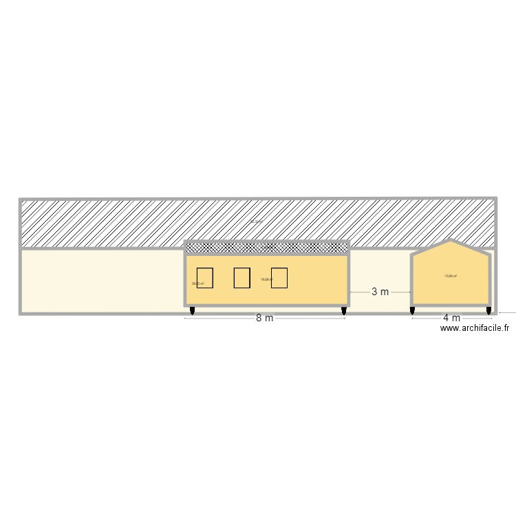 Plan HM-2. Plan de 5 pièces et 127 m2