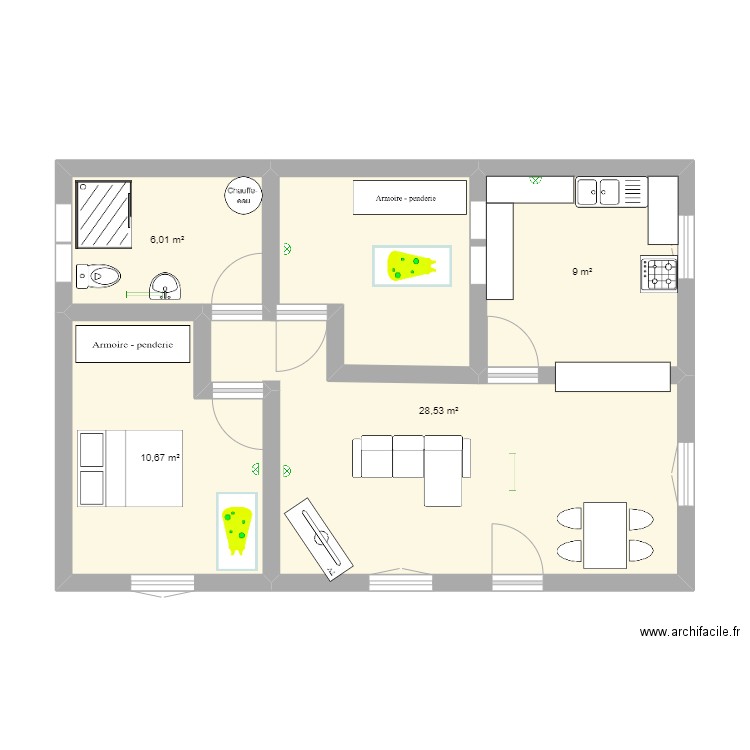 PLAN rez de chaussez maison abeilles. Plan de 0 pièce et 0 m2