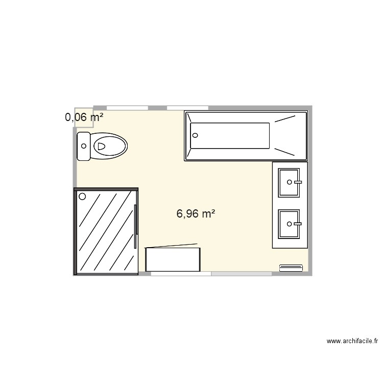 salle de bain 7m2. Plan de 0 pièce et 0 m2