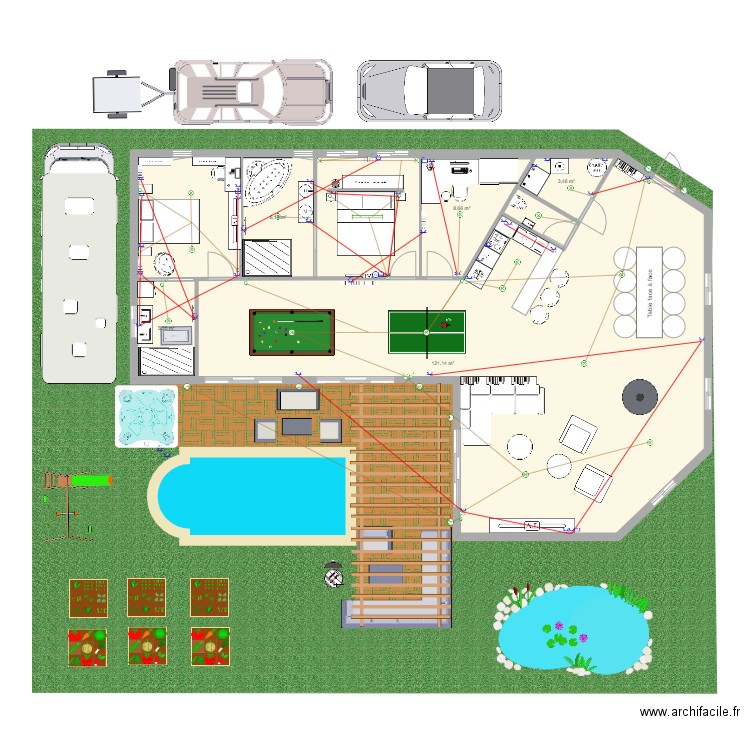 project antonin derory. Plan de 5 pièces et 176 m2