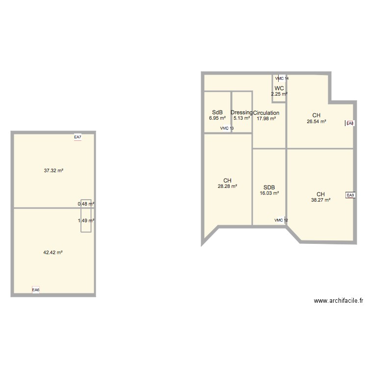 chantaco. Plan de 0 pièce et 0 m2