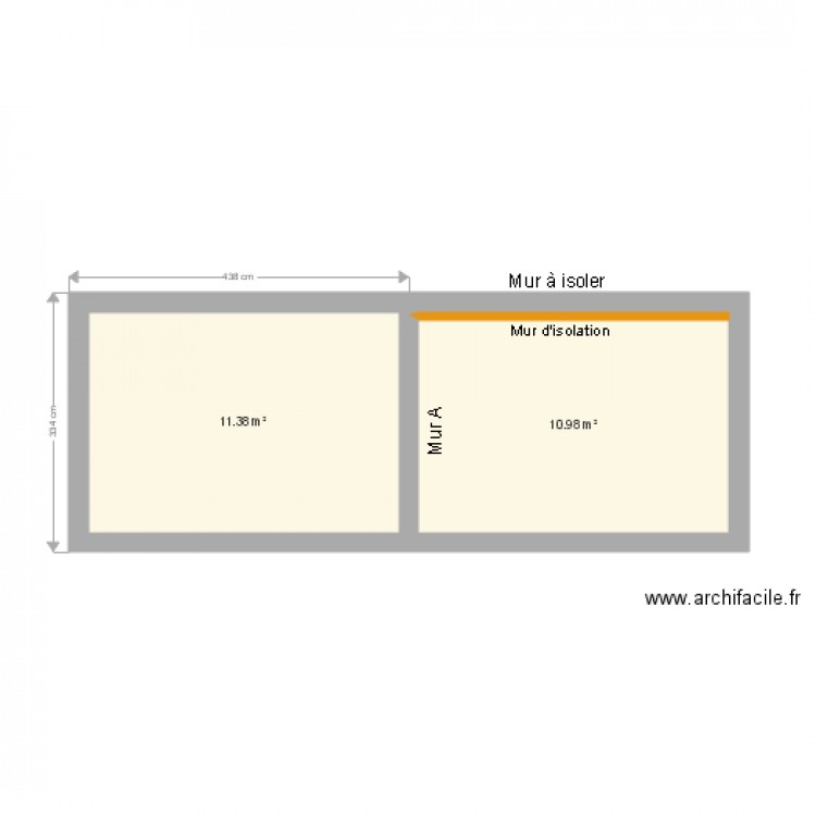 Test contre cloison 2. Plan de 0 pièce et 0 m2