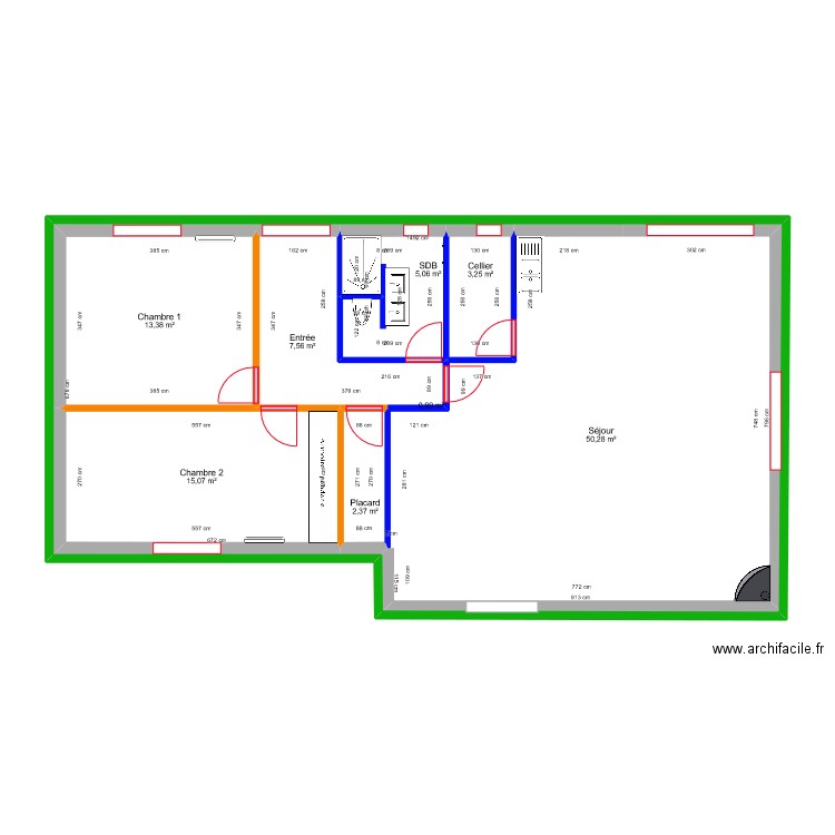 Dessauge-Longepierre - Projet. Plan de 8 pièces et 208 m2