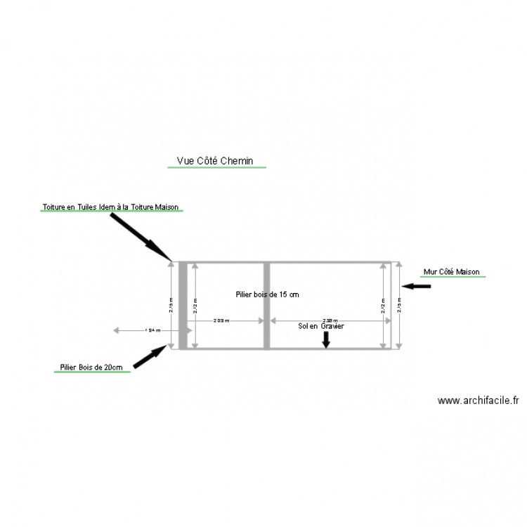 APPENTIS VOITURE VUE COTE CHEMIN. Plan de 0 pièce et 0 m2