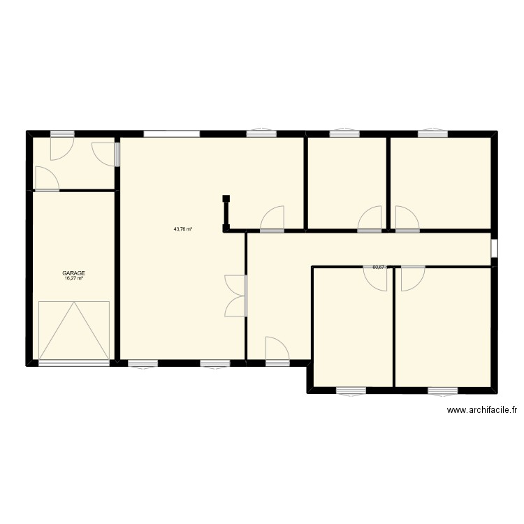 Plan maison Ibrahim. Plan de 3 pièces et 121 m2