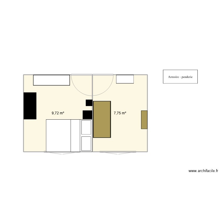 YOANLESANG. Plan de 2 pièces et 17 m2