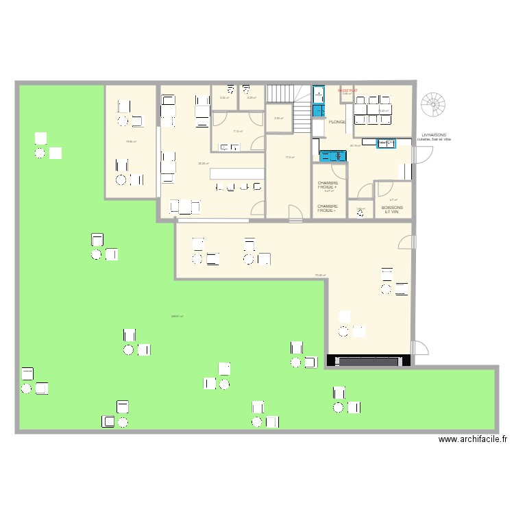 RDC RESTO V99. Plan de 0 pièce et 0 m2