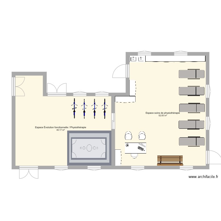 Espace physiothérapie CDF . Plan de 0 pièce et 0 m2