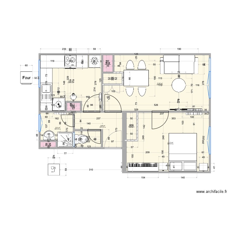 Plan appartement Saint-François_VO_Meublé_20220910. Plan de 11 pièces et 41 m2