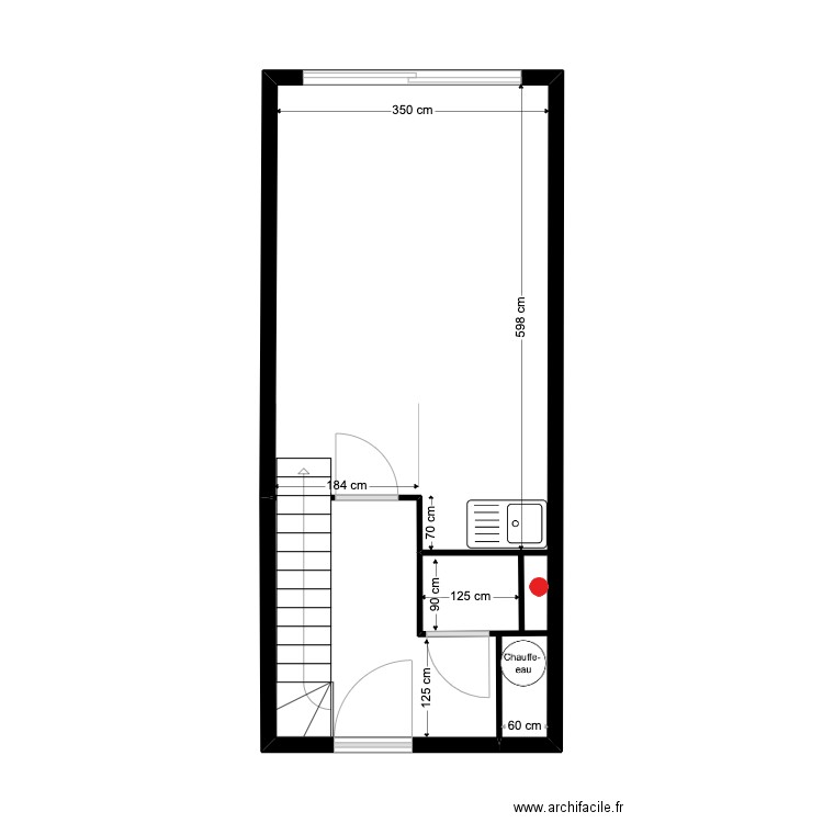 bartin rdc existant . Plan de 1 pièce et 29 m2