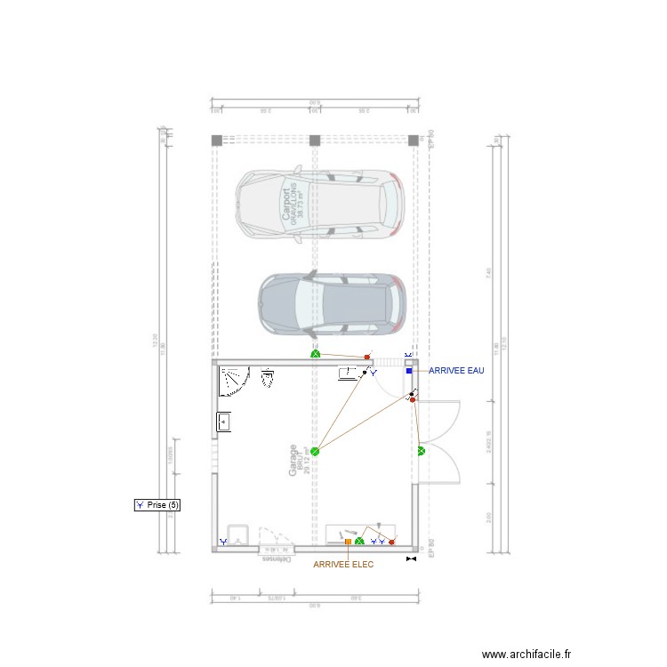 Plan Garage Elec Plomberie. Plan de 0 pièce et 0 m2