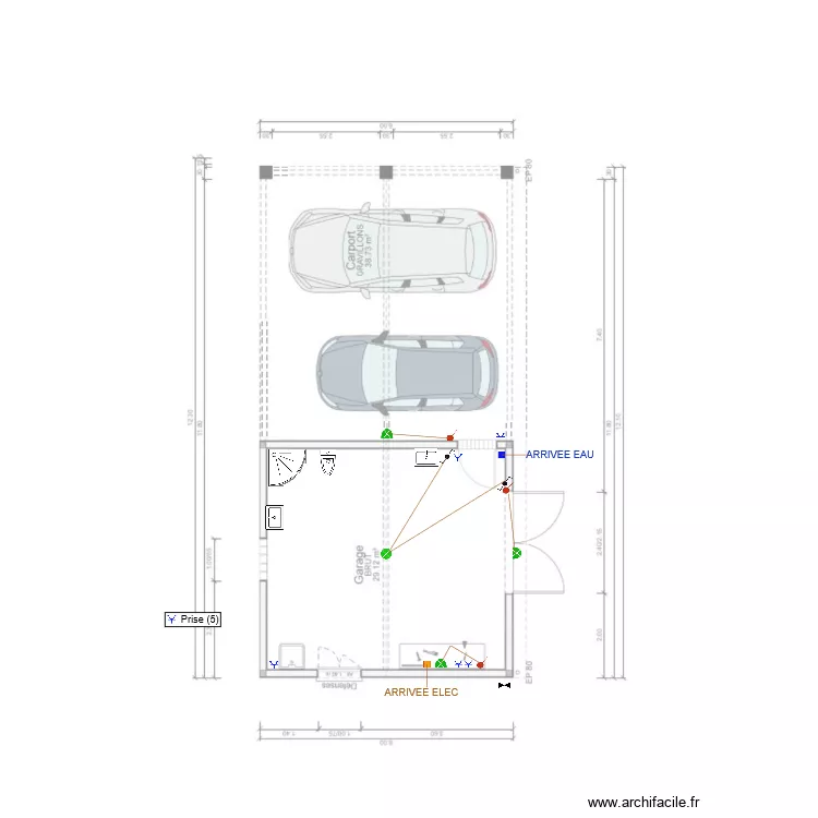 Plan Garage Elec Plomberie. Plan de 