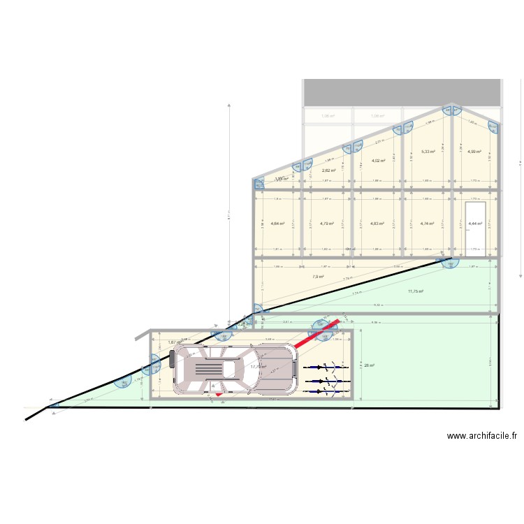 Clusaz Projet22 8X11 Croise. Plan de 295 pièces et 2795 m2