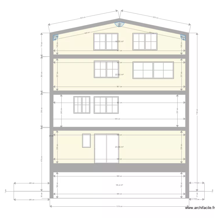 facade nord LL V2. Plan de 