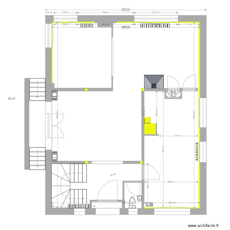 Hippolyte PINAUD travaux rez de chaussée 14 10 2020. Plan de 0 pièce et 0 m2