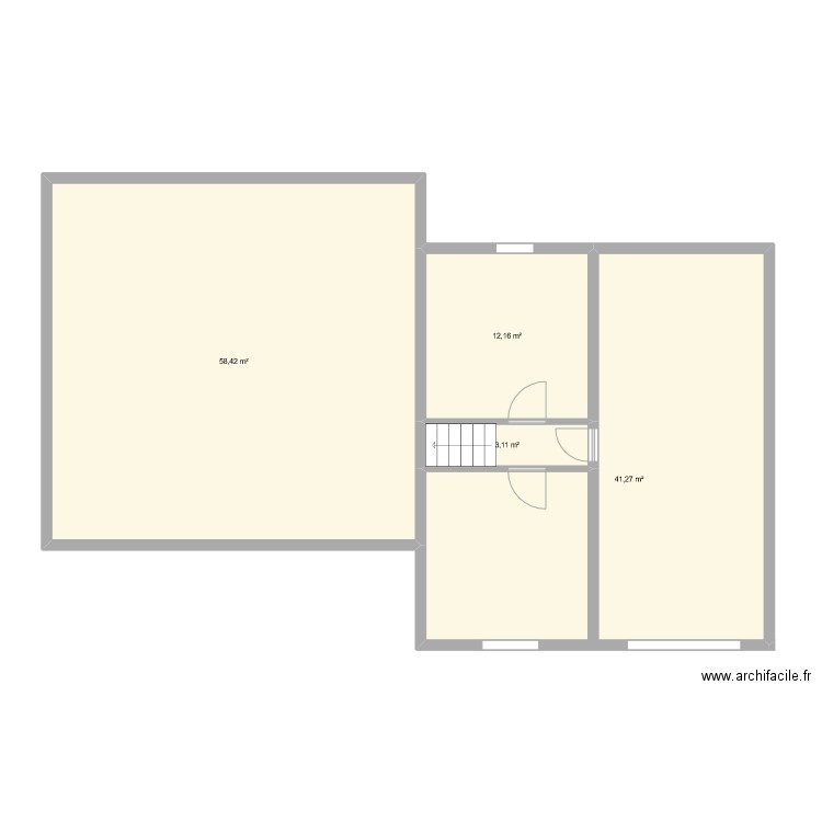 SOUS-SOL. Plan de 4 pièces et 115 m2