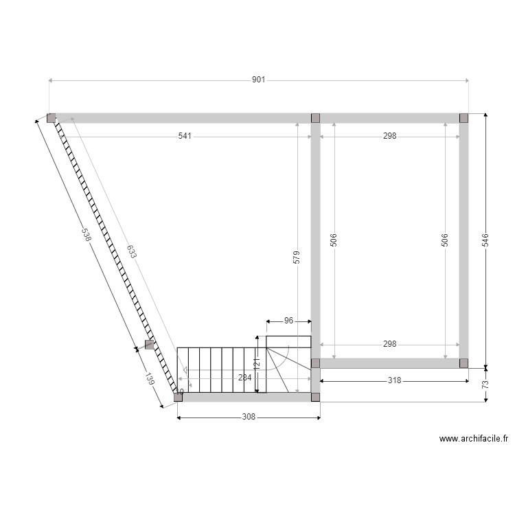 CIRILLO etage 2. Plan de 2 pièces et 39 m2