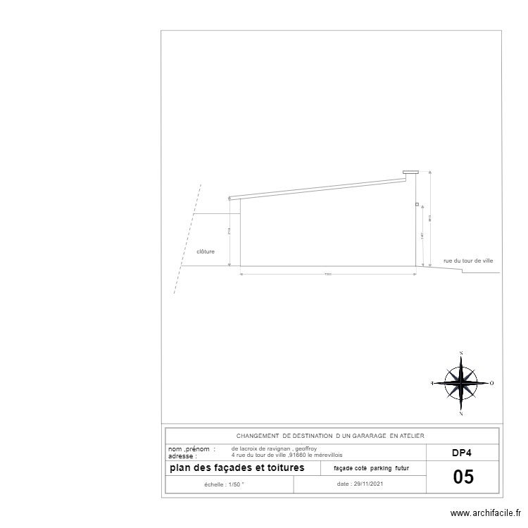 plan de coté  futur. Plan de 0 pièce et 0 m2