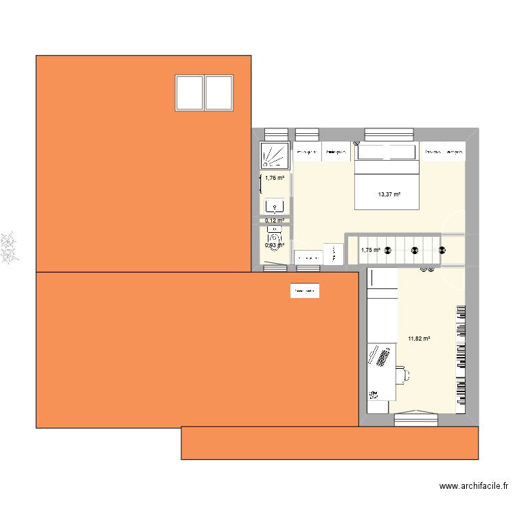 Maison plan 1. Plan de 13 pièces et 121 m2