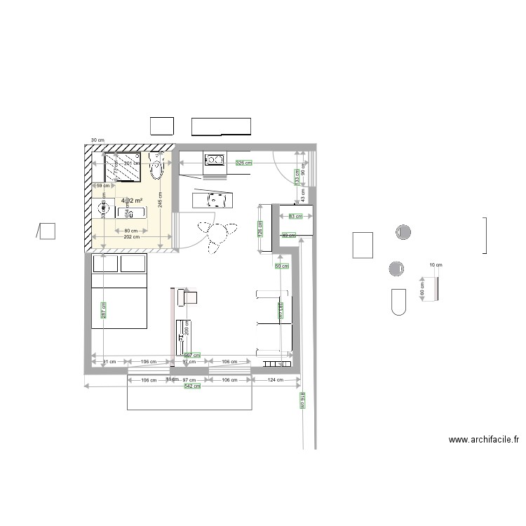 studio 3. Plan de 0 pièce et 0 m2