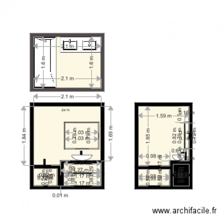 Salle de bain B 1 2. Plan de 0 pièce et 0 m2