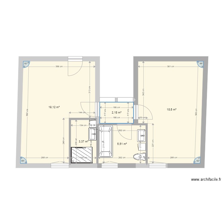 1er étage actuel. Plan de 0 pièce et 0 m2