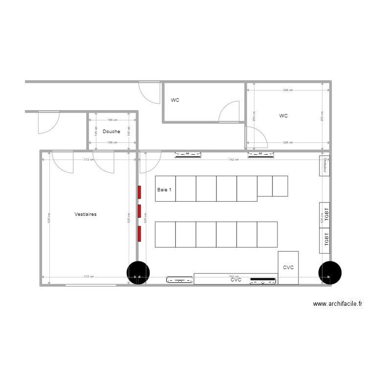 Plan projet 2 EURALILLE. Plan de 4 pièces et 70 m2