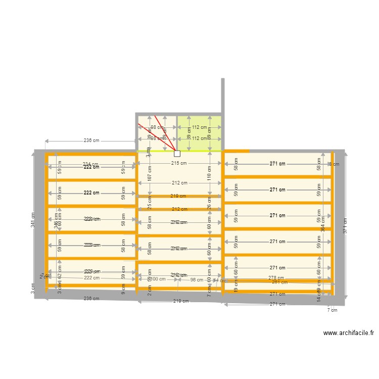 grange 10 décembre V3 solivage plafond. Plan de 0 pièce et 0 m2