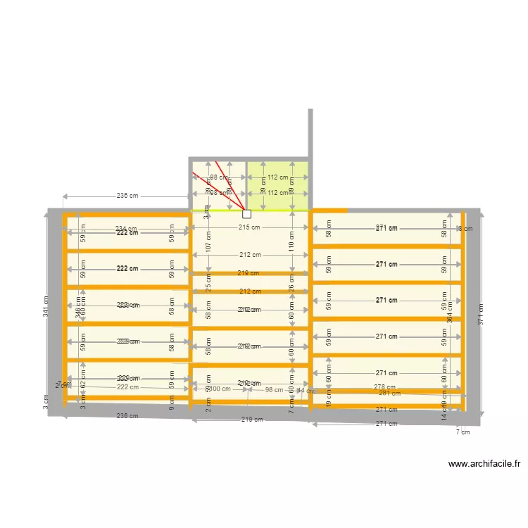 grange 10 d&eacute;cembre V3 solivage plafond. Plan de 