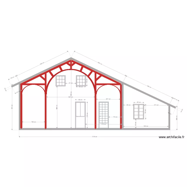FACE OUEST APRES TRAVAUX. Plan de FACE OUEST APRES TRAVAUX. Plan de
