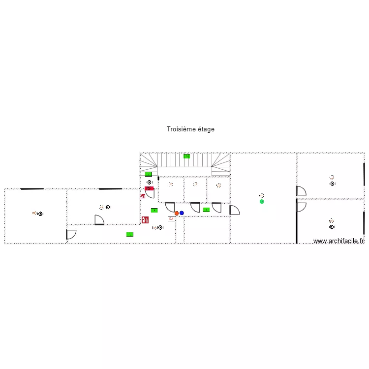 maison troisi&egrave;me leray d&eacute;tection incendie. Plan de 
