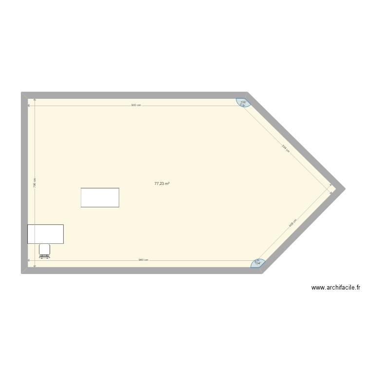 projet technologie 1.0. Plan de 1 pièce et 77 m2