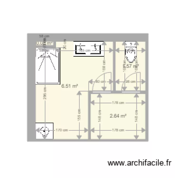 SDB T3 1ER HORL APRES. Plan de 