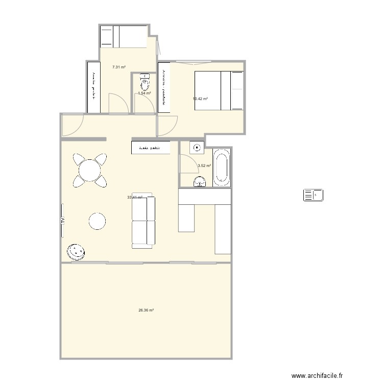 Californie base cuisine chambre. Plan de 0 pièce et 0 m2