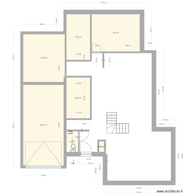 BRETAGNE. Plan de 7 pièces et 66 m2