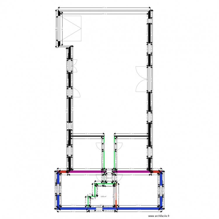 cloisons. Plan de 0 pièce et 0 m2