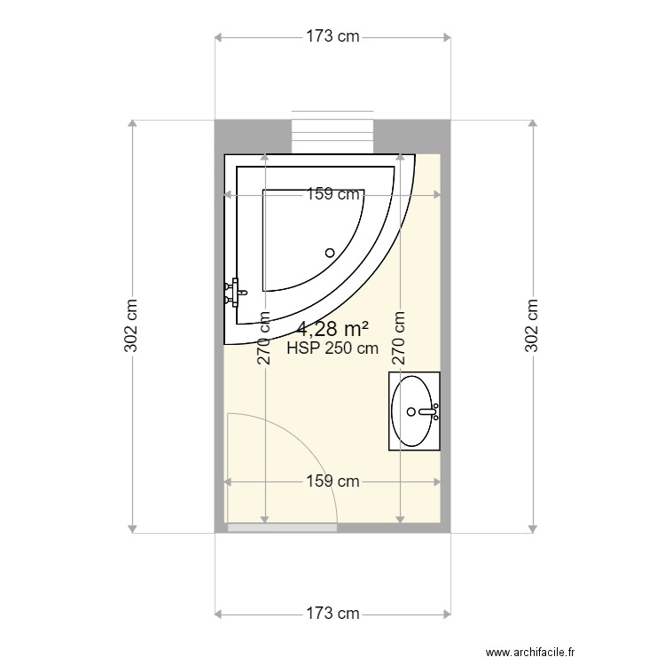 GRANGER. Plan de 1 pièce et 4 m2