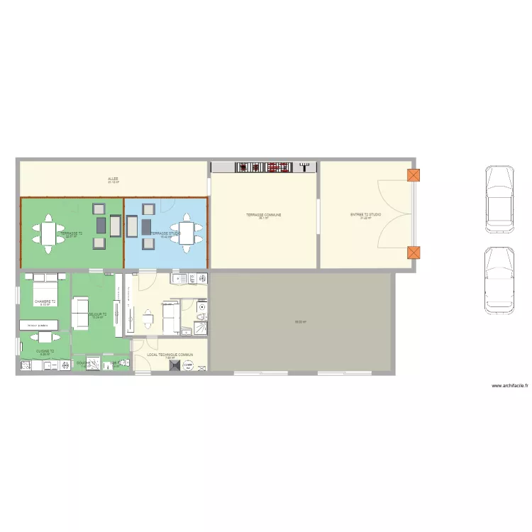 location 2 appart10bis. Plan de 