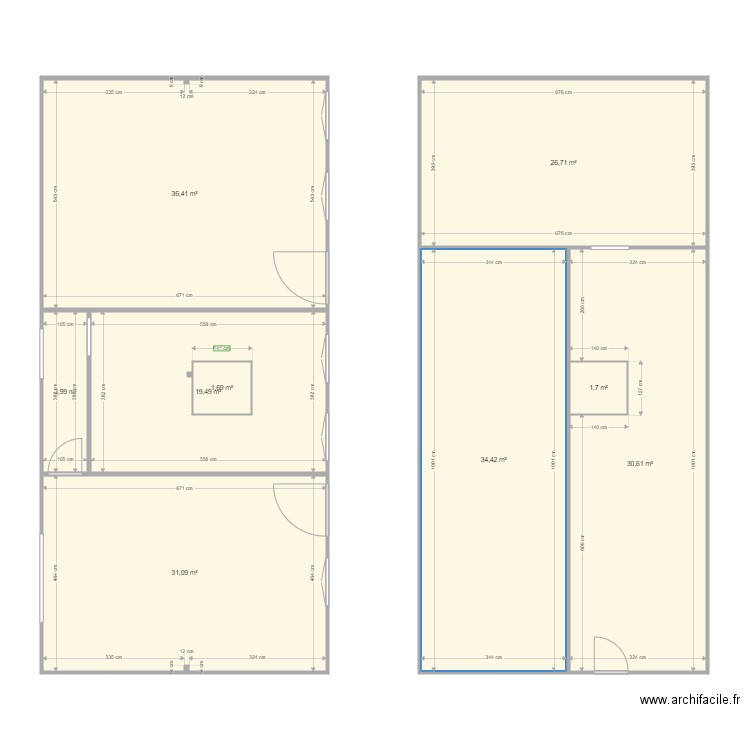 maison a coté. Plan de 9 pièces et 188 m2